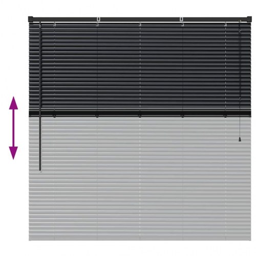 Vindues Blind med gardiner Sort Aluminium