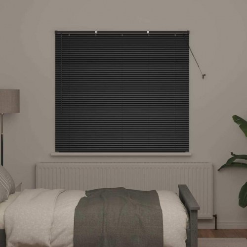 Vindues Blind med gardiner Sort Aluminium