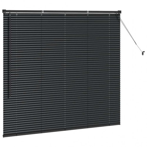 Vindues Blind med gardiner Sort Aluminium