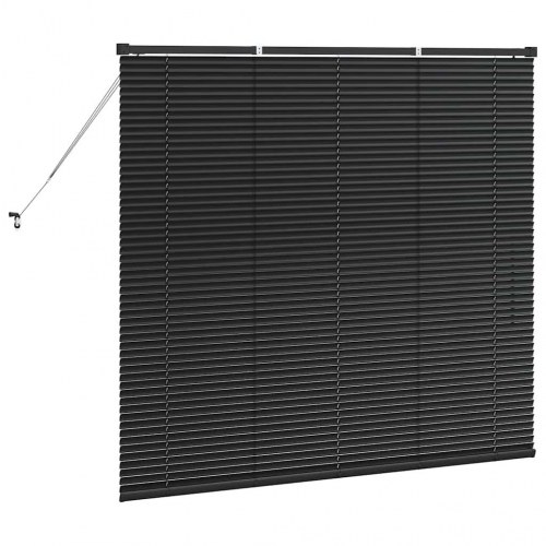 Vindues Blind med gardiner Sort Aluminium