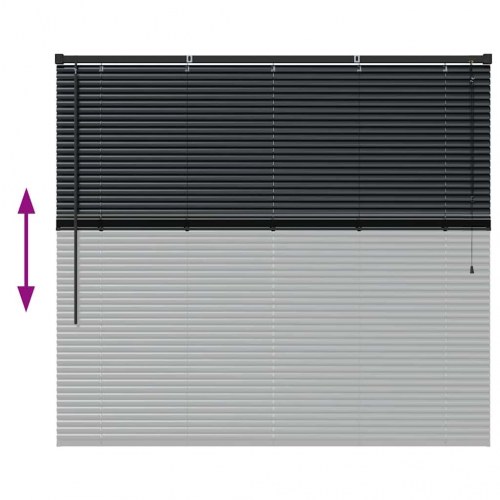 Vindues Blind med gardiner Sort Aluminium