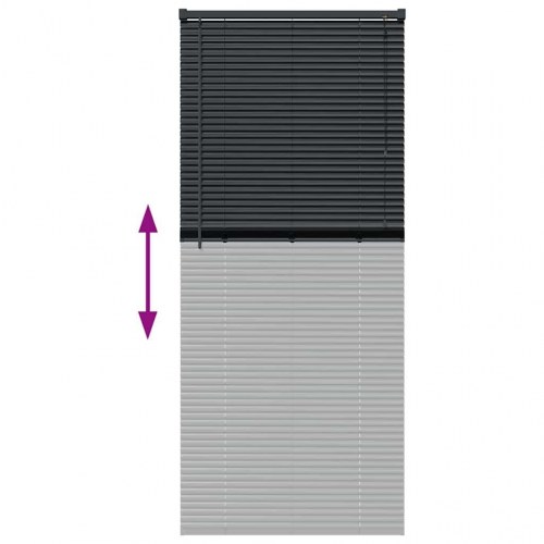 Persienne i aluminium - sort, 175 x 80 cm