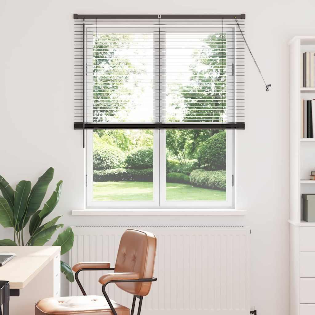 Vindues Blind med gardiner Sort Aluminium