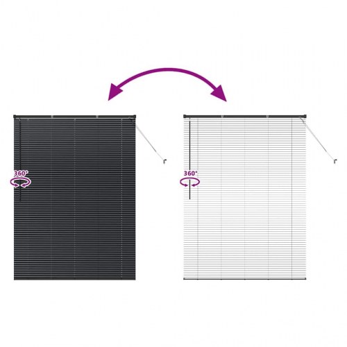 Persienner sort 175 x 130 cm - 25 mm aluminium