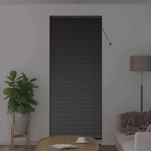 Vindues Blind med gardiner Sort Aluminium