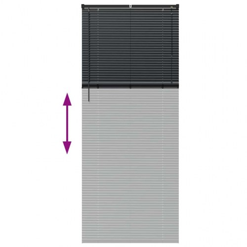 Vindues Blind med gardiner Sort Aluminium