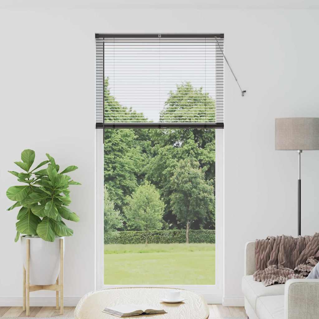 Vinduesskærm med gardiner Andet Sort 80 x 130 cm Aluminium
