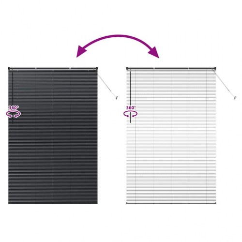 Vindues Blind med gardiner Sort Aluminium