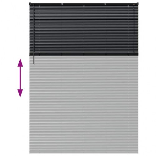 Persienne sort 220 x 155 cm - 25 mm aluminium