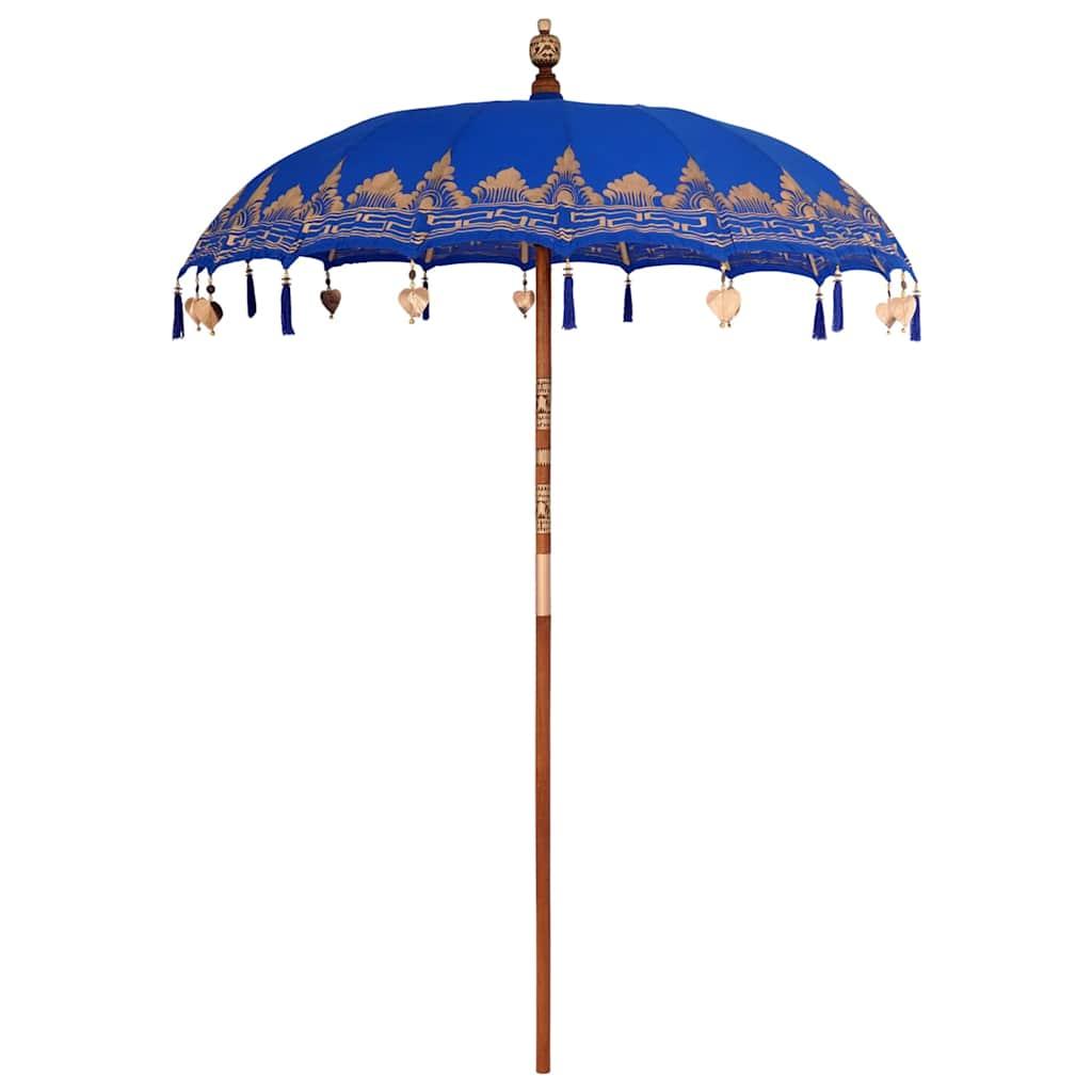 Balinesisk Parasol Blå (180-190) x 260 cm Bomuld og massivt træ