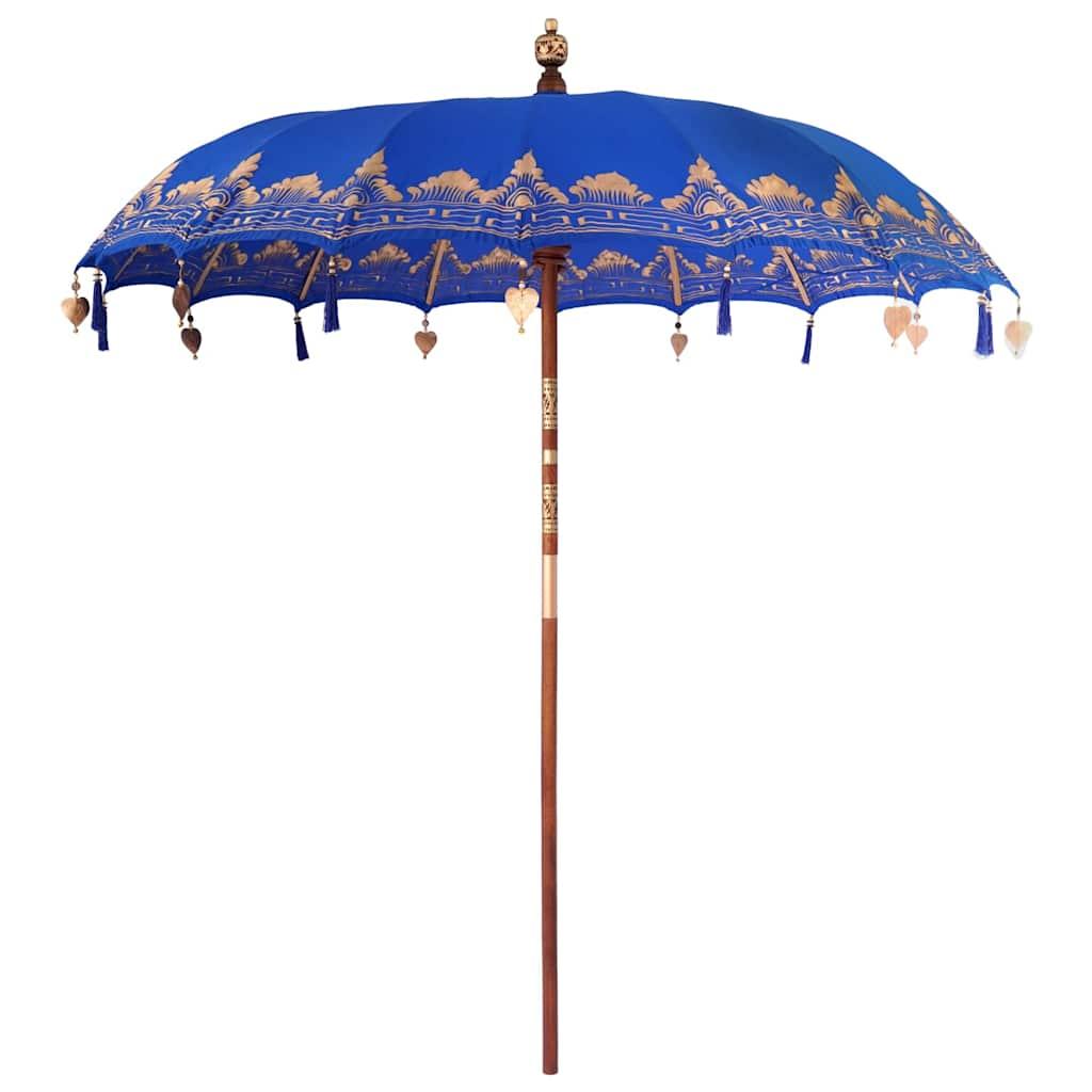 Balinesisk Parasol Blå (210-220) x 260 cm Bomuld og massivt træ