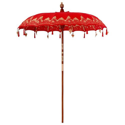 Parasol Andet Rød x 250 cm Bomuld og træ