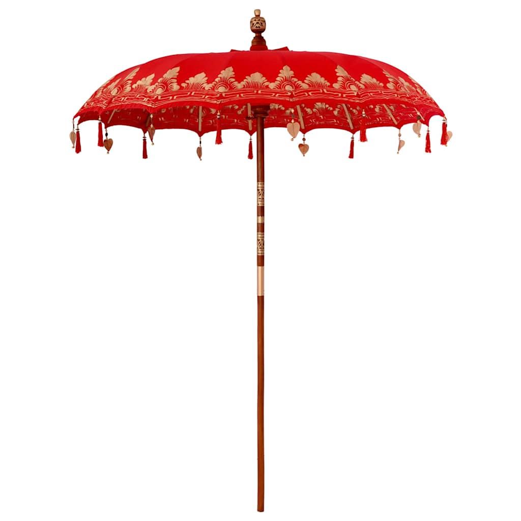 Parasol Andet Rød x 250 cm Bomuld og træ