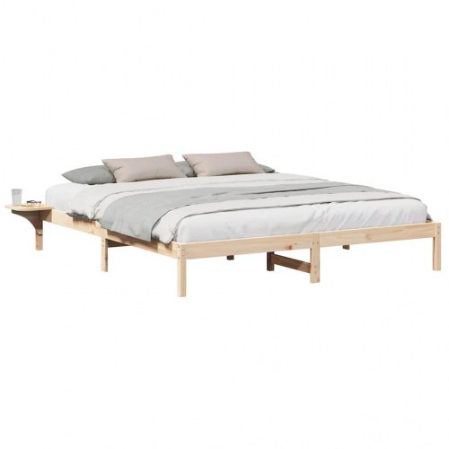 Sengestel i massiv fyrretræ 200 x 200 cm - naturfarvet