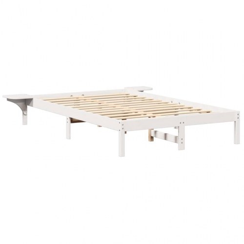 Sengestel i massiv fyrretræ 140 x 190 cm - hvid