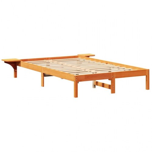 Sengestel voksbrun 140 x 190 cm i massiv fyrretræ