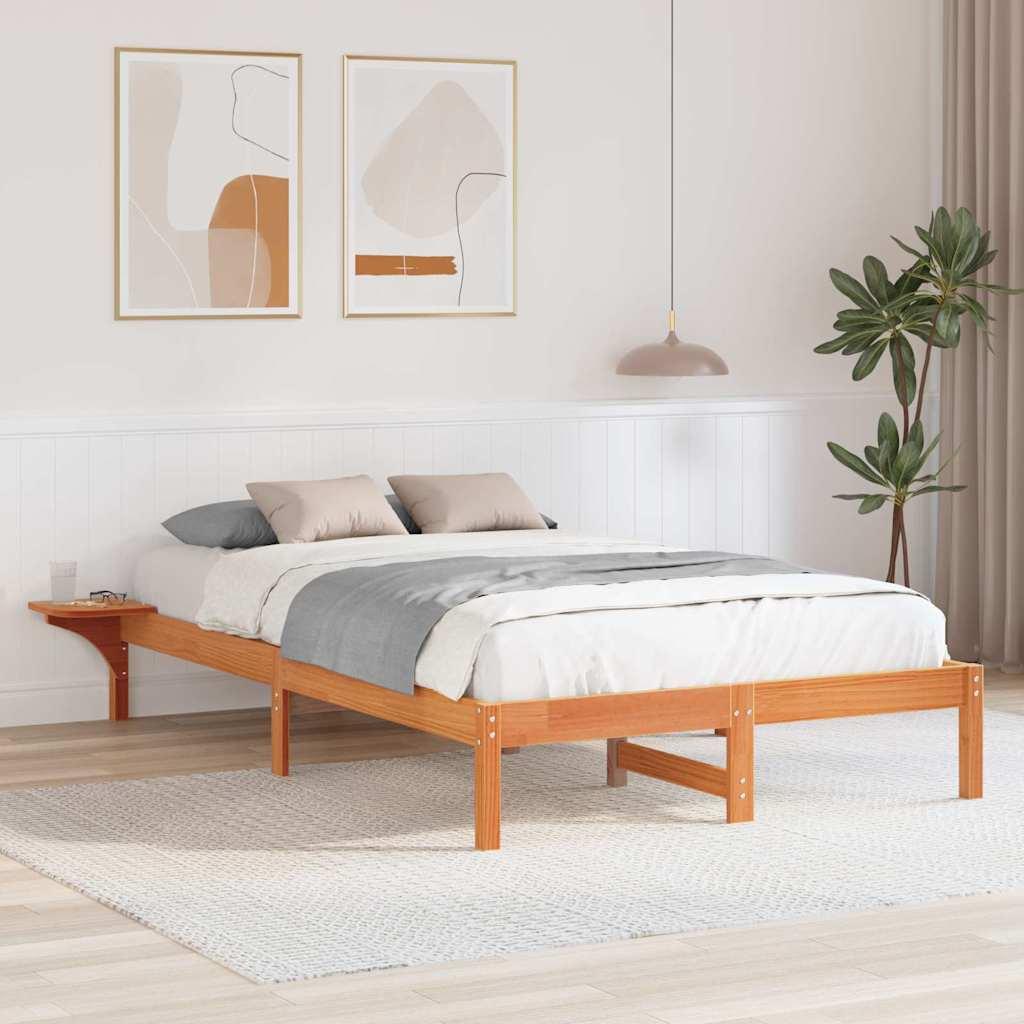 Sengestel med sengeborde Brun 135 x 190 cm Gyldenbrun