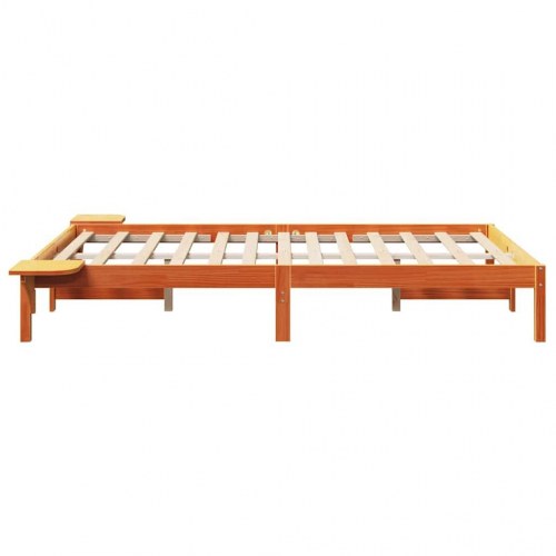 Sengestel voksbrun 120 x 190 cm i massiv fyrretræ