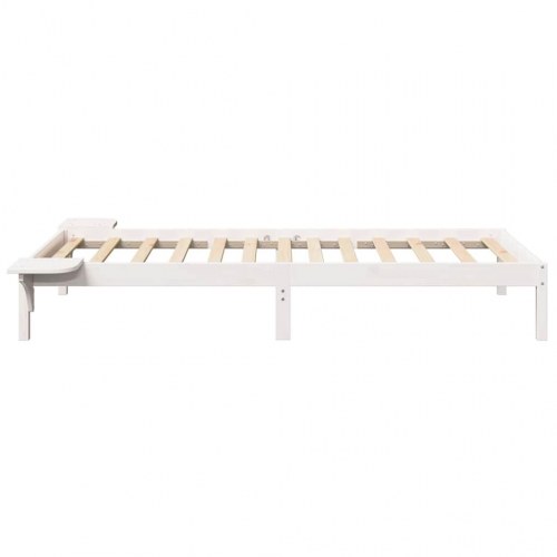 Sengestel hvid 100 x 200 cm i massiv fyrretræ