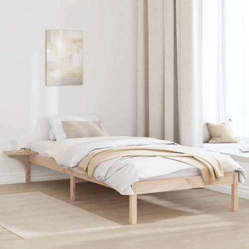 Sengestel i massiv fyrretræ 90 x 200 cm - naturfarvet
