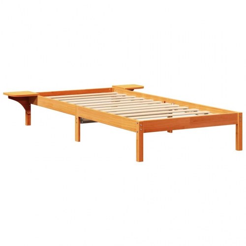 Sengestel i massiv fyrretræ - voksbrun 90 x 190 cm