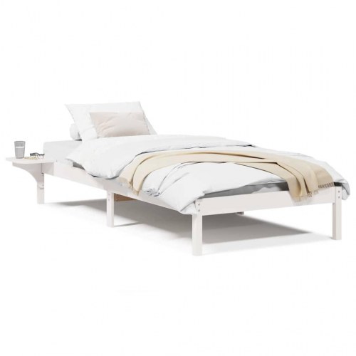 Sengestel hvid 75 x 190 cm i massiv fyrretræ