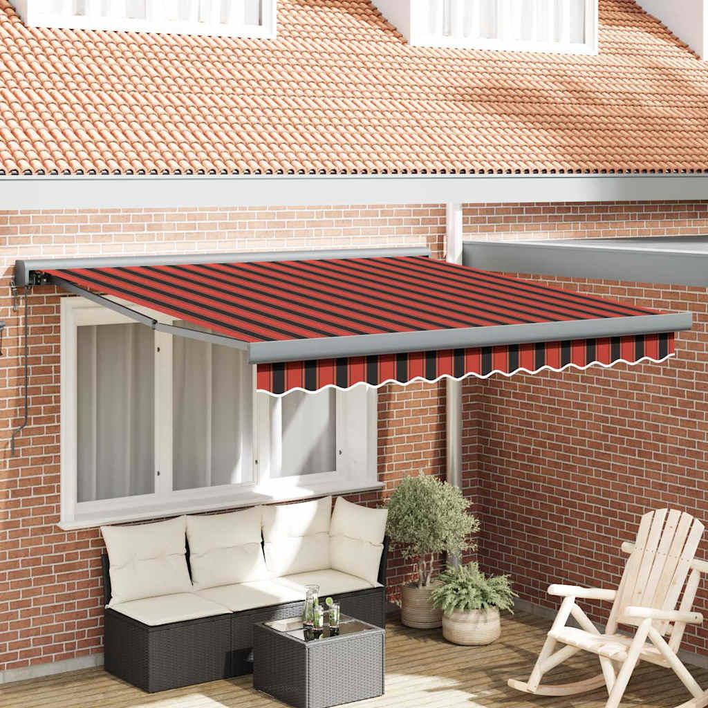 Utrækkelig Markise orange og brun 350 x 250 cm Stof, metal