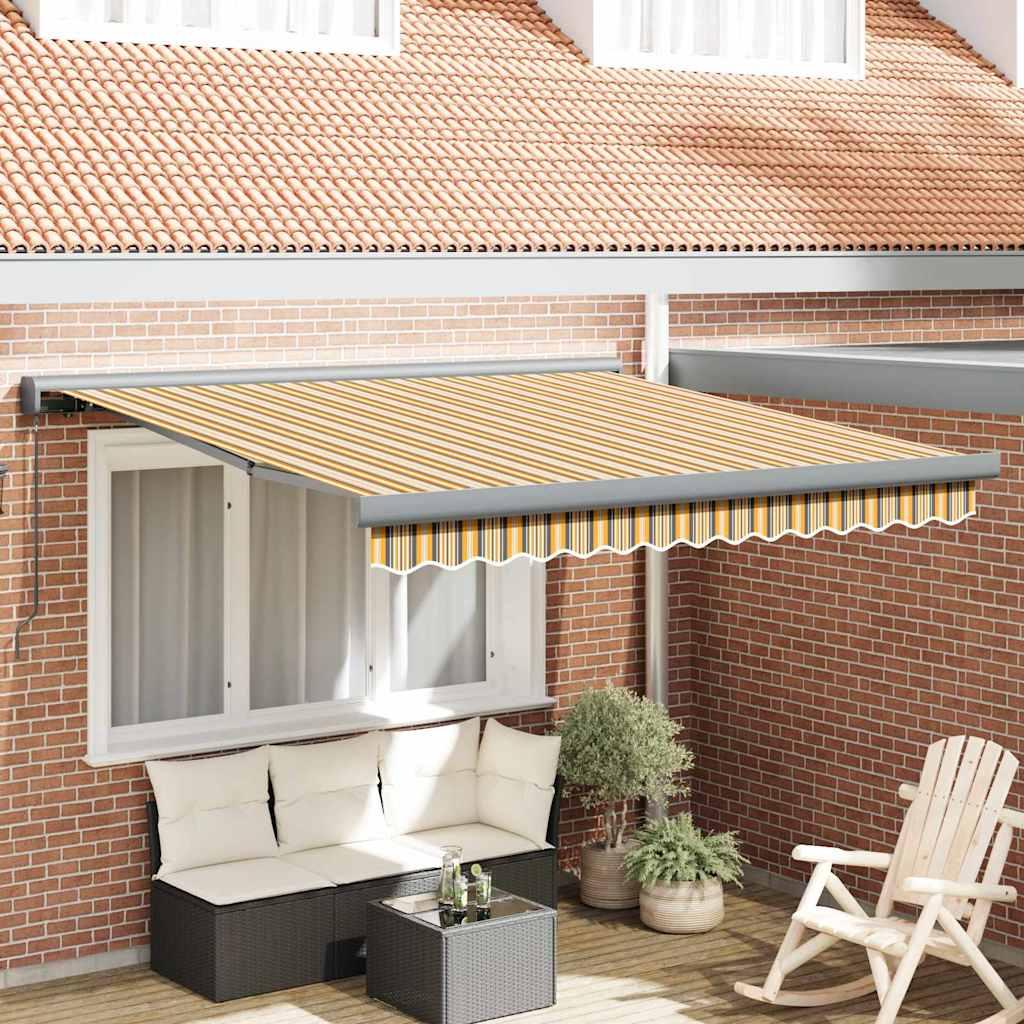 Utrækkelig Markise Flerfarvet 350 x 250 cm Stof og Metal
