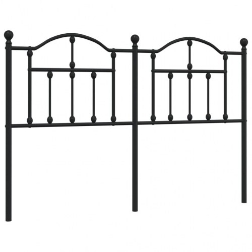 Sengegavl 140 cm metal sort