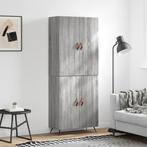 Højskab i konstrueret træ - 69,5 × 34 × 180 cm, grå sonoma-eg