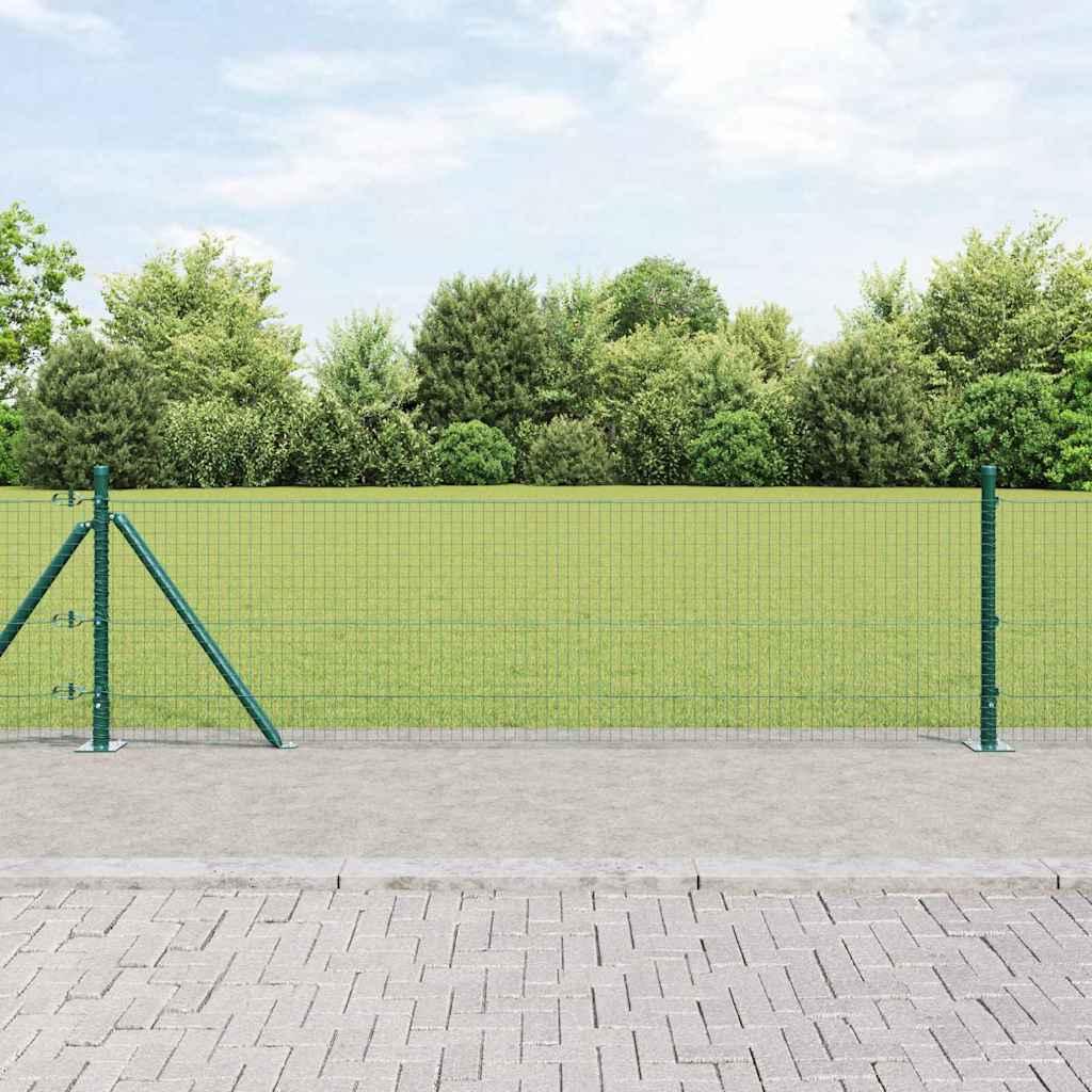Svejset trådhegn med betonsokkel 25 × 0,5 m - PVC-belagt stål, grøn
