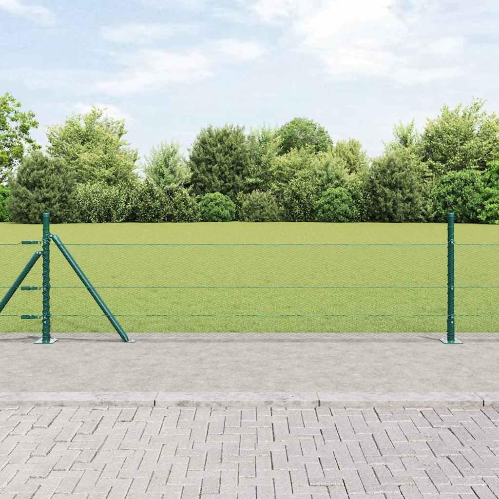 vidaXL Hexagonal hegn med betonbund 25 x 0,5 m PVC-belagt stål Mesh