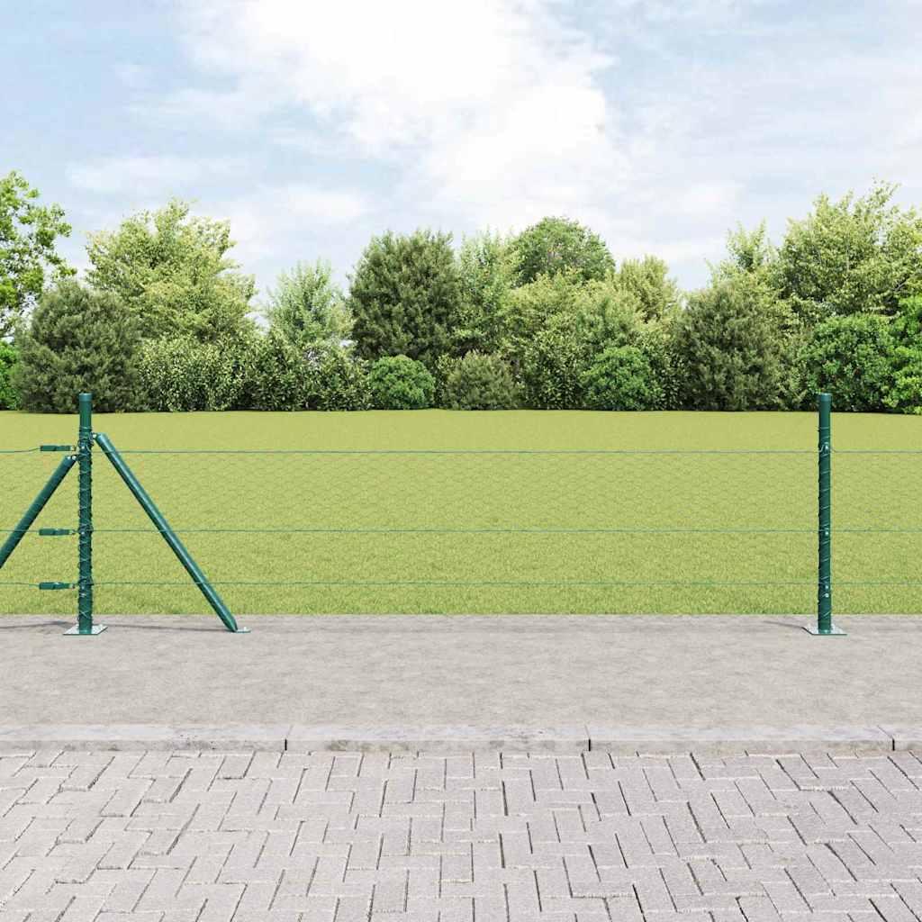 vidaXL Hexagonal hegn med betonbund 25 x 0,5 m PVC-belagt stål Mesh