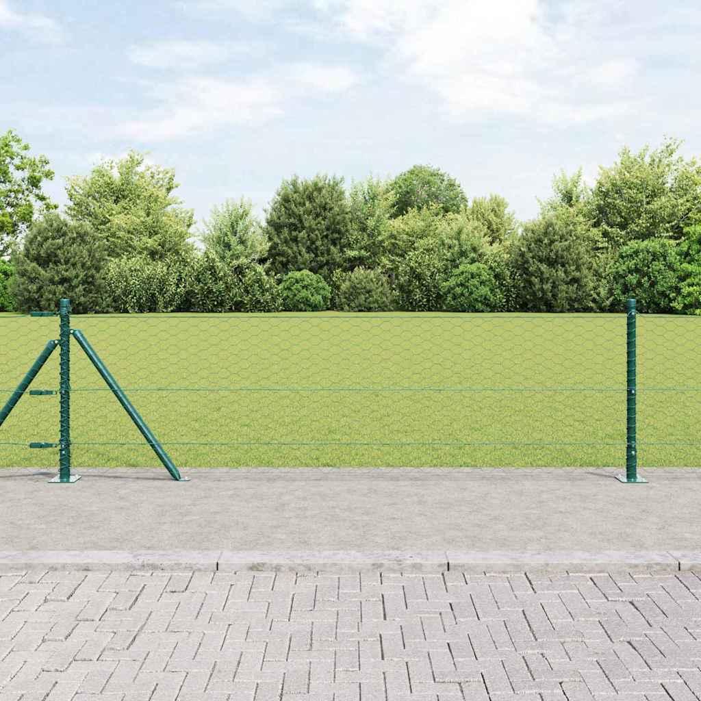 Grøn hegnsektion sekskantet 0,6x100 m stål Lumarko