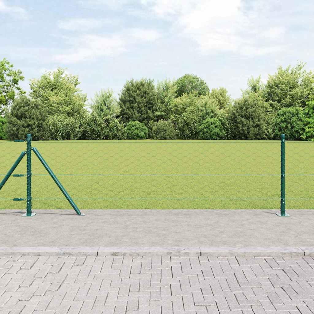Hegn med stolper Grøn 0.6 x 100 m PVC-belagte stål