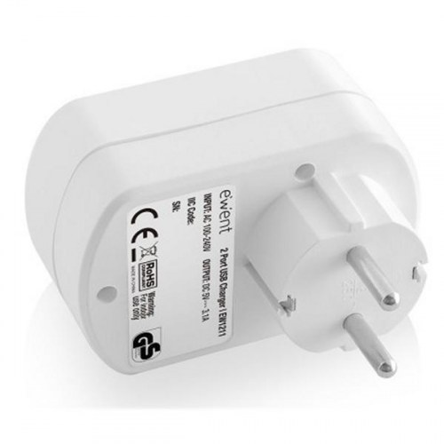 USB oplader med 2 porte Ewent EW1211 - 3,1 A, EU-stik