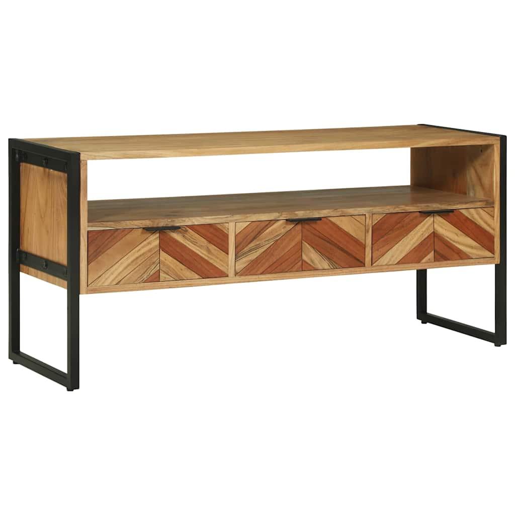 TV-skab med skuffe Brun 100 x 35 x 50 cm Massivt akacietræ