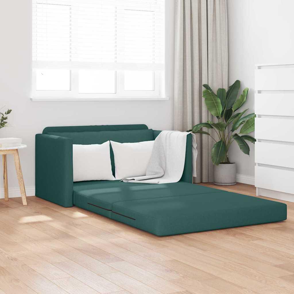 Sovesofa 110 cm - mørkegrøn stof, kompakt 2-personers