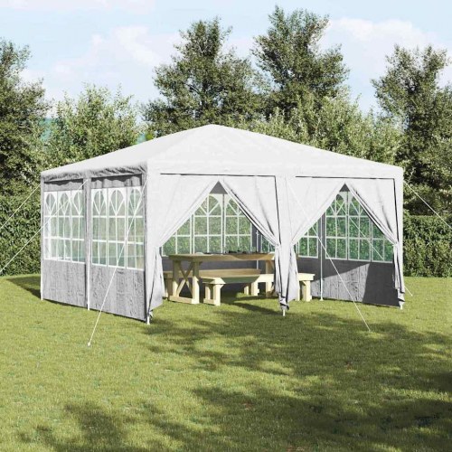 Festtelt hvid - 400 × 400 × 266 cm i polyethylen med 8 sidevægge