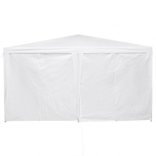 Festtelt hvid - 400 × 400 × 266 cm i polyethylen med 8 sidevægge