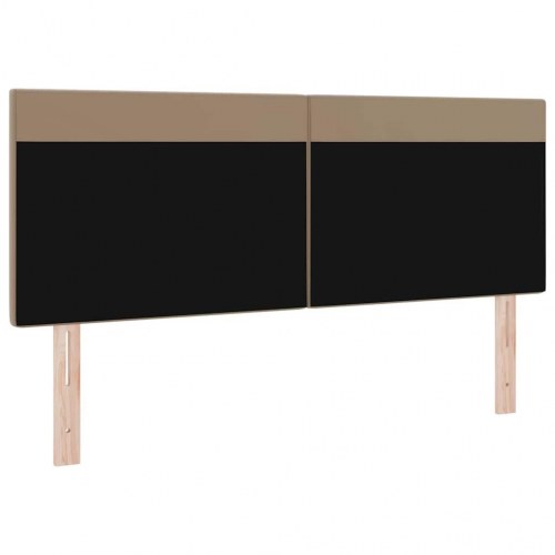 LED sengegavl 160 cm i cappuccino kunstlæder