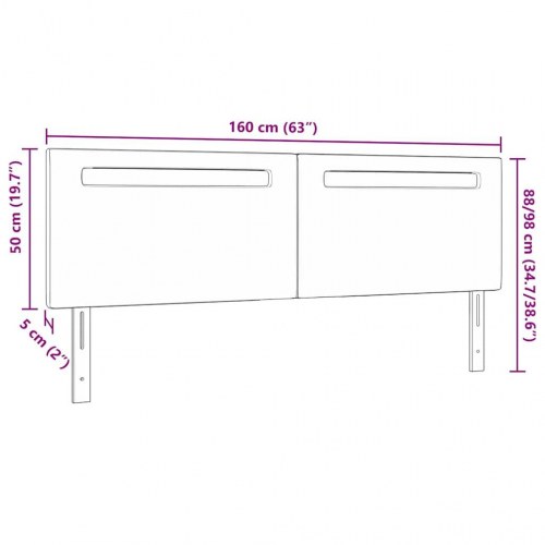 LED sengegavl 160 cm i cappuccino kunstlæder