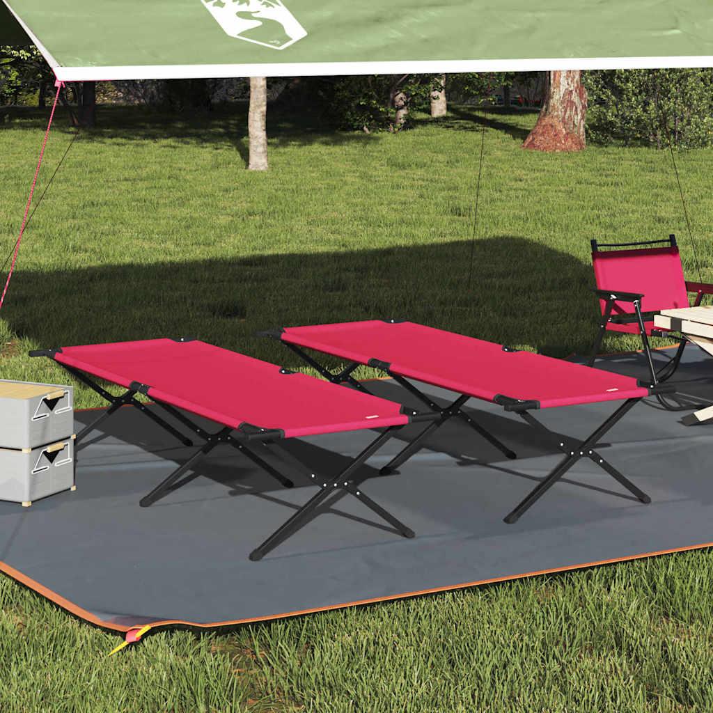 Foldende Camping Seng 2 pcs Rød 210 x 80 x 46 cm Oxford stof
