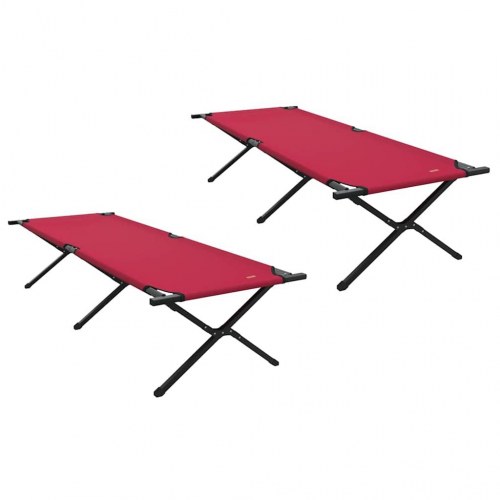 Foldbar campingseng 2 stk. - rød 210 x 80 x 46 cm