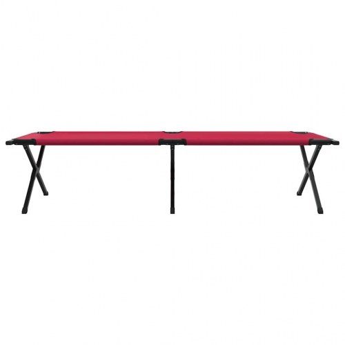 Foldbar campingseng 2 stk. - rød 210 x 80 x 46 cm