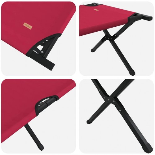 Foldbar campingseng 2 stk. - rød 210 x 80 x 46 cm