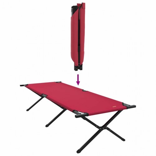 Foldbar campingseng 2 stk. - rød 210 x 80 x 46 cm