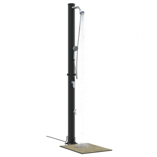 Udendørs solbruser Sort 217 cm PVC og aluminium