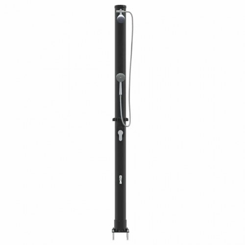 Udendørs solbruser Sort 217 cm PVC og aluminium