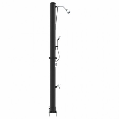 Udendørs solbruser Sort 217 cm PVC og aluminium